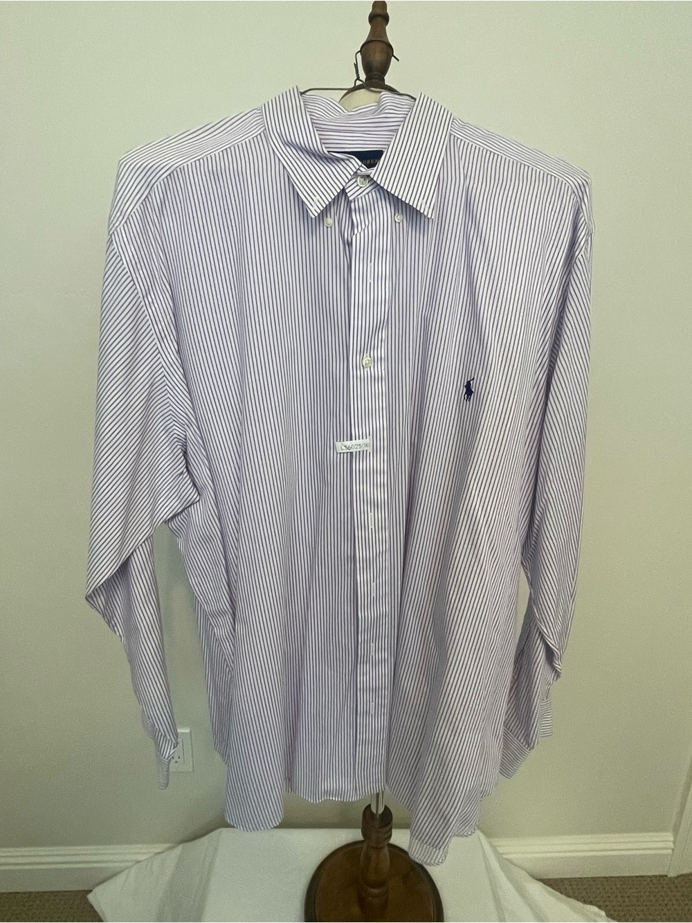 Ralph Lauren Men’s 2XB Purple White Striped Button Down Shirt Big & Tall